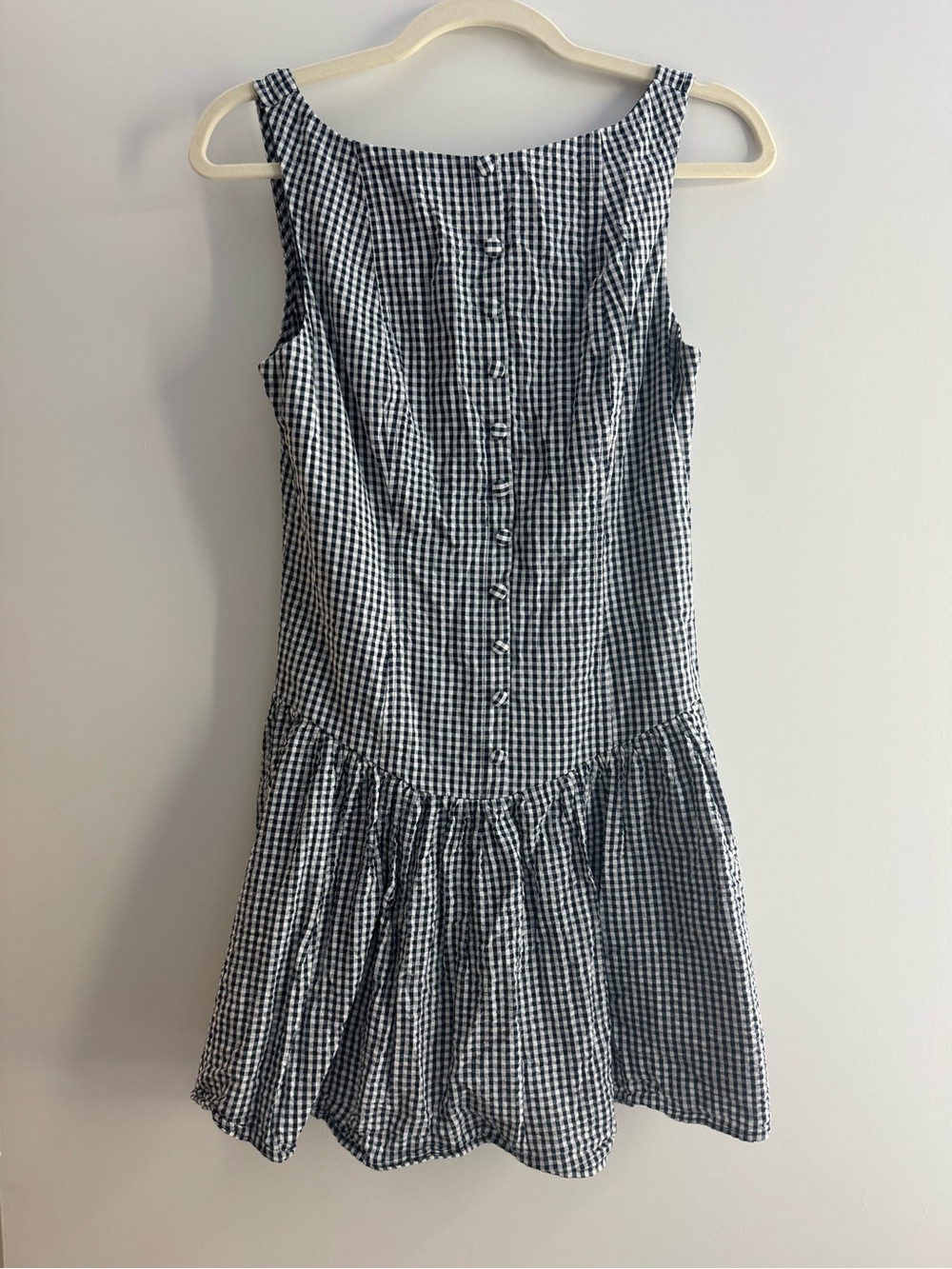 Gingham Navy and White Dress